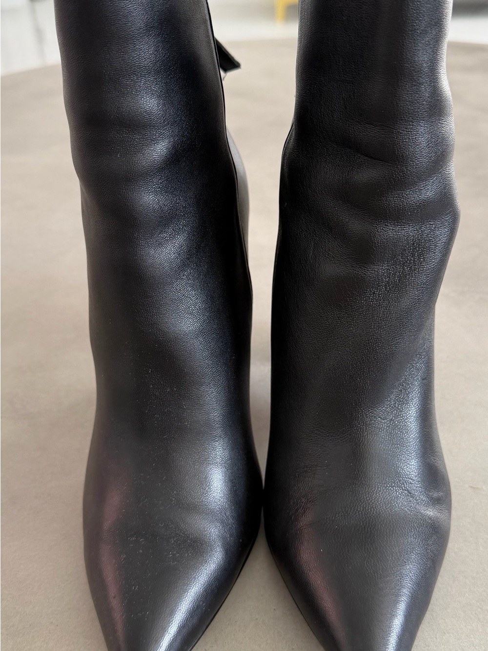 Steve Madden Black Pointed Leather Ankle Booties